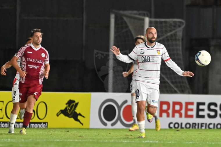 Mattia Proietti, rinforzo di esperienza degli umbri, durante Arezzo-Gubbio | Foto Facebook As Gubbio 1910