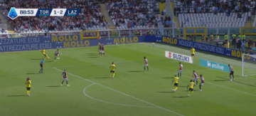 Il gol di Noslin in Torino-Lazio