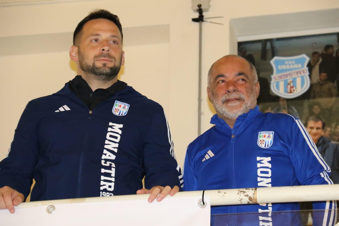 Il presidente del Monastir Marco Carboni (a destra) assieme al direttore generale Lucas Massa | Foto Efisio Putzu - ASD Monastir 1983