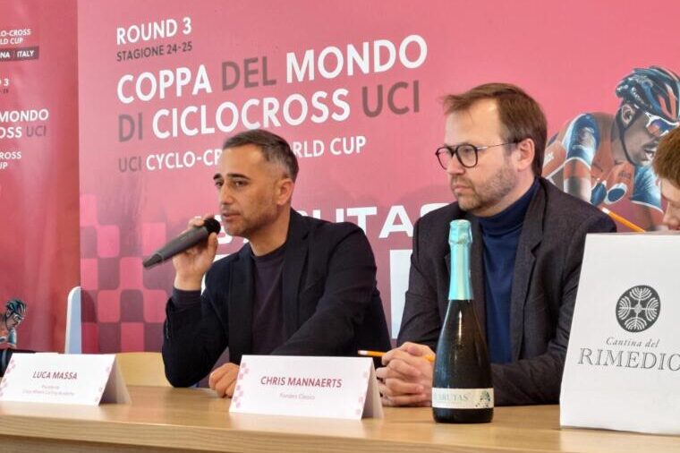 Luca Massa presidente Crazy Wheels e Chris Mannaerts di Flanders Classics