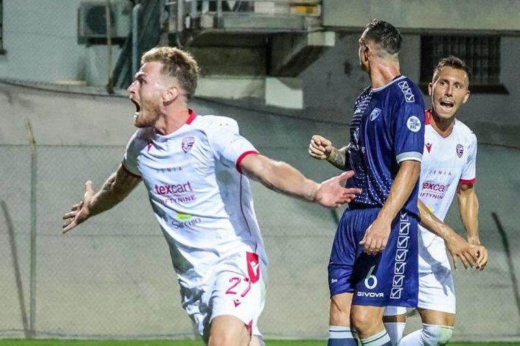 L'esultanza di Gerbi, attaccante del Carpi, nella gara con il Rimini | Foto Facebook Lega Pro